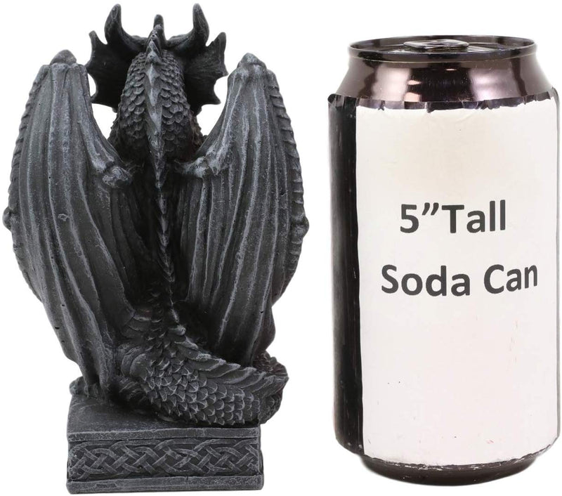 Ebros Gothic Dragon Sentry Gargoyle With Sword Figurine 5.25"H Statue Fantasy