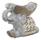 Ebros Gold Mosaic Design Elephant Laying Down W/ Trunk Up Holding Bowl Decor