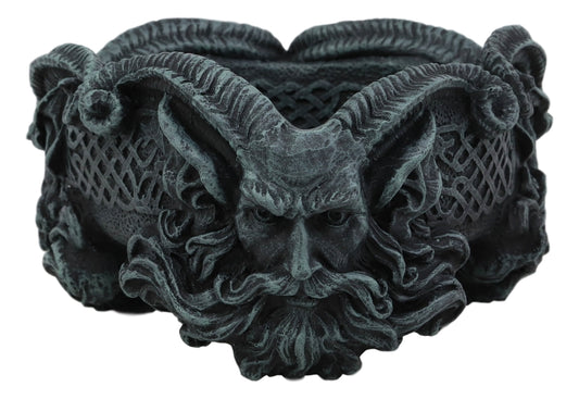 Ebros Greek God Three Faces of Pan Cigarette Ashtray with Celtic Knotwork Symbol - Ebros Gift