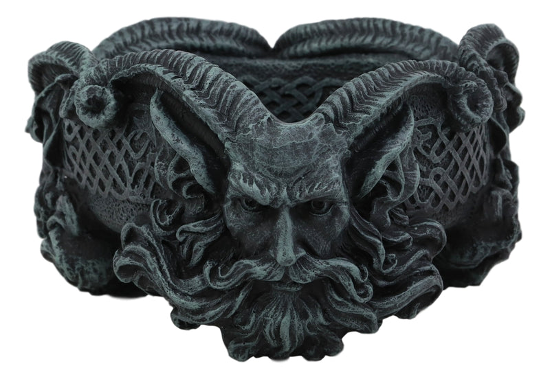 Ebros Greek God Three Faces of Pan Cigarette Ashtray with Celtic Knotwork Symbol