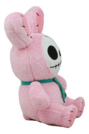 Ebros Small Furry Bones Skeleton Pink Bunny With Green Polkadot Tie Plush Toy