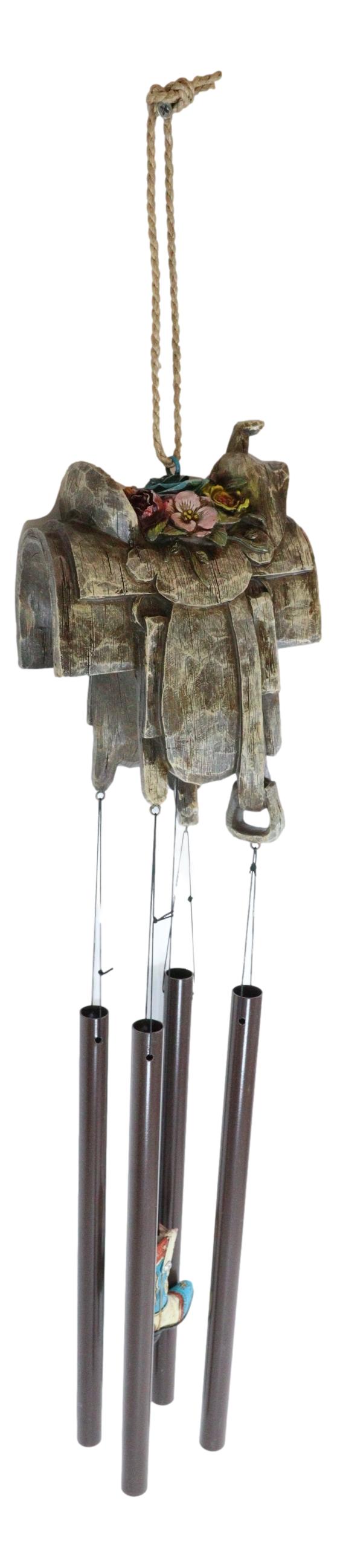 Western Country Rustic Floral Horse Saddle Cowboy Boot Decorative Wind Chime