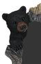 Large 27" H Western Rustic Forest Black Bear Holding A Tree Branch Wall Mirror