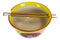 Red Flying Crane With Red Moon Ramen Noodles Soup Large 6"D Bowl With Chopsticks