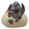 Large Nightfury Baby Dragon Hatchling In Egg Statue 10"Long Legends And Fantasy
