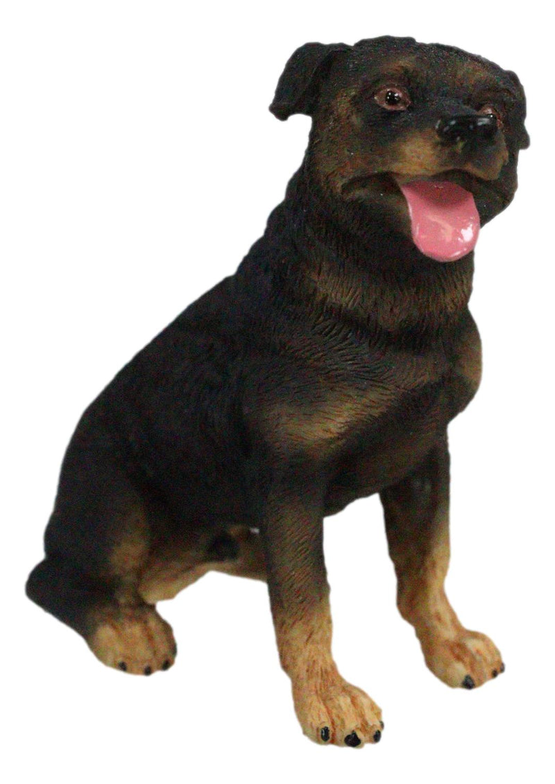 Cute Sitting Rottie Rottweiler Puppy Dog Dollhouse Miniature Figurine Pet Pal