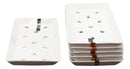 Set of 6 White Japanese Neta Zara Ceramic Sushi Case Chef Drip Plate 8.75"X4.75"