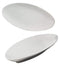 Ebros Contemporary Sleek Design Natural White Porcelain Large Oval Plates Serving Platters (SET OF 2, 20"Long)
