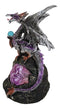 Ebros Lavender Dragon with LED Light On Lava Mountain 8.5 Inches Tall Fantasy