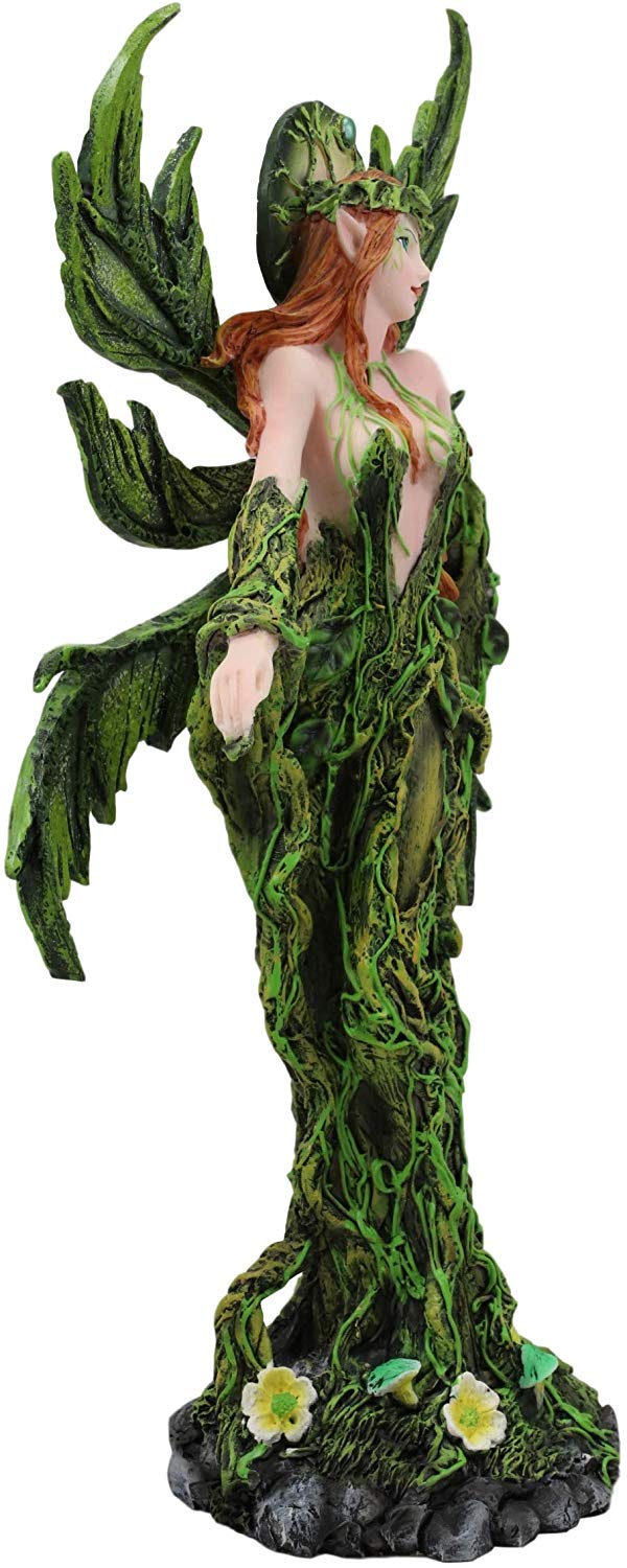 Ebros Elemental Earth Gaia Forest Green Fairy Statue Decorative Figurine 12.25"H