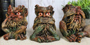 Wiccan Forest Tree Spirit Gods See Hear Speak No Evil Greenman Figurines Set