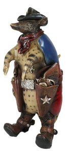 Western Rustic Texas Sherriff Cowboy Texan Armadillo Big Guns And Boots Figurine