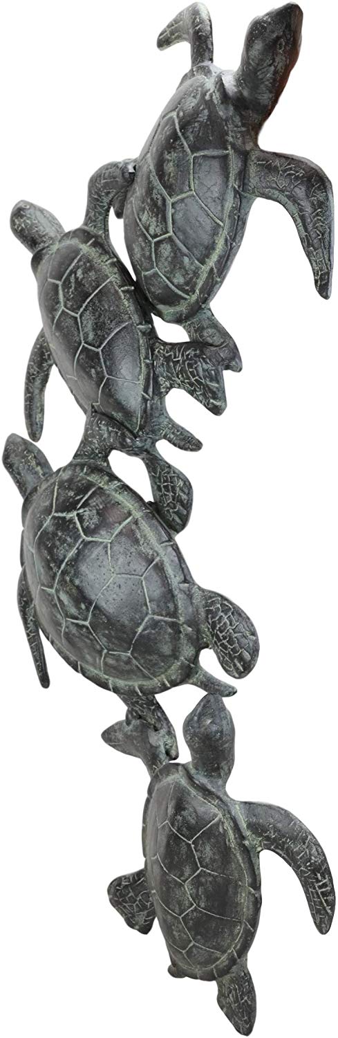 Ebros Large Family of Sea Turtles Wall Sculpture Hanging Plaque 25" High Decor