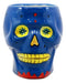 Blue Day of The Dead Floral Sugar Skull Coffee Mug In Bright Colors Drink Cup