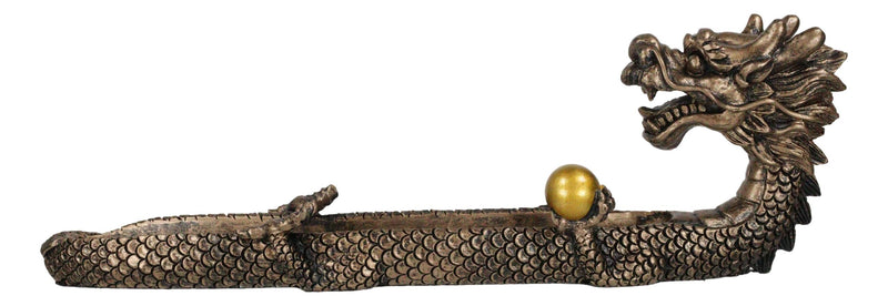Feng Shui Chinese Legend Dragon King Holding Orb Incense Burner Holder Figurine