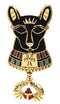 Ebros Ancient Egyptian Pewter Alloy Bastet W/ Scarab Medallion Pendant Necklace