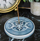 Wicca Spiral Sacred Moon Triple Goddess Pentagram Incense Stick Holder Burner