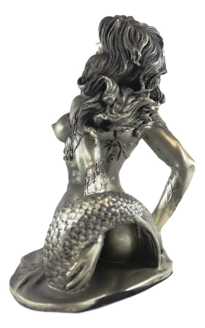 Ebros Aged Bronze Resin Nude Seductive Mermaid Statue 7.25" Tall - Ebros Gift