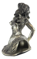 Ebros Aged Bronze Resin Nude Seductive Mermaid Statue 7.25" Tall