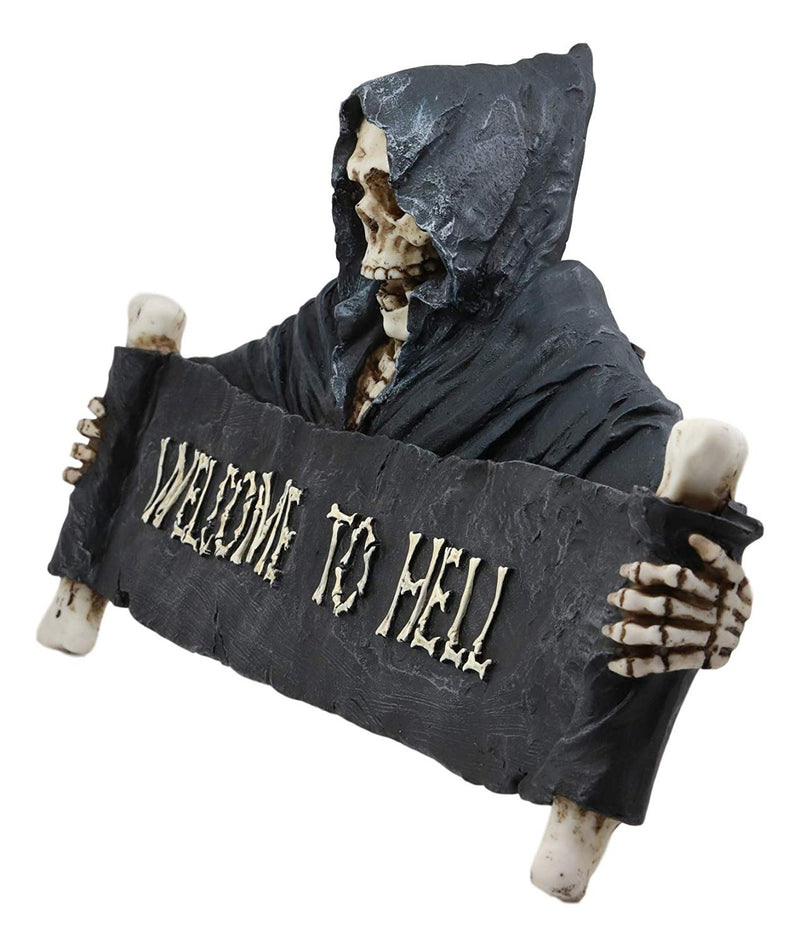 Ebros Large Grim Reaper Skeleton Welcome Opening Scroll Wall Decor 17.5" Long