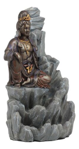 Ebros Bodhisattva Kuan Yin Buddha Backflow Incense Burner Statue 7.5"H