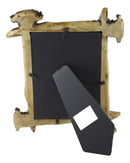 Rustic Buckhorn Stag Deer Antlers With Amber Faux Gems Easel Back Picture Frame