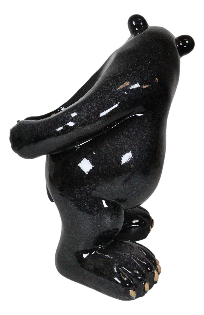 Rustic Western Mountain Black Bear Piggybacking Wine Bottle Holder Figurine
