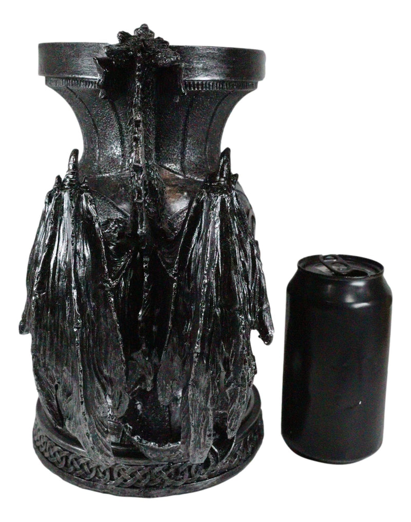 Ebros Dual Climbing Dragon Wyverns Chalice Shaped Decorative Flower Vase 10"