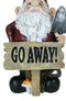 Grumpy Mr Gnome Grandpa With Shovel Standing By 'Go Away!' Yard Sign Figurine