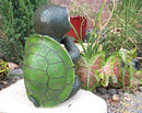 Ebros Gift Adorable Baby Turtle Tortoise Holding Solar Lantern Garden Path Lighter Statue