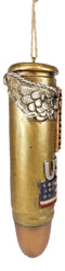 Pack Of 2 Western Rifle Ammo Shells Gold Tone Bullets Wall Hanging Ornament 6"H