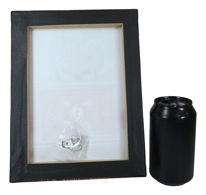 Magic Key To Pandora's Box Witching Hour Black Cat Wood Framed Canvas Wall Decor