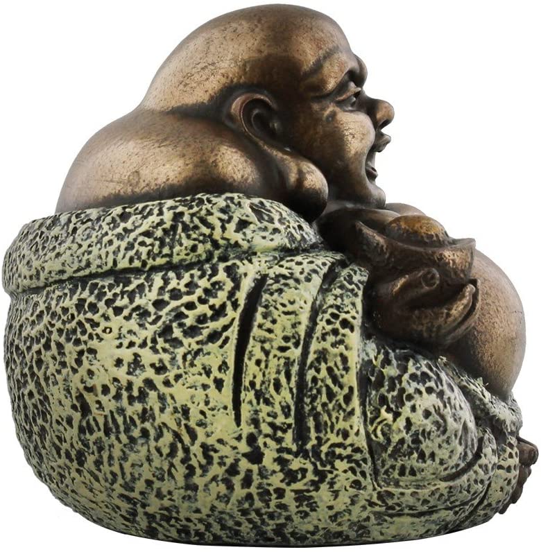 Small Happy Buddha Luck And Wealth Sculpture Statue Bodhisattva Enlightenment - Ebros Gift