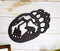 Western Black Bear Paw With Pine Tree Forest And Mountain Cast Iron Wall Decor