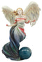 Ebros Written in the Wind Sheila Wolk Angel Statue 10.25"H Celestial Angel With Moon
