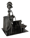 Outdoor Hunter With Dog Metal Desk Stationery And Business Card Holder Organizer