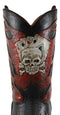 Western Flames Crossbones Skull Poker Cards Cowboy Boot Vase Planter Figurine