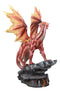 Ebros Large Red Magma Lava Smaug Dragon On Volcanic Rock Statue Fantasy Home Decor