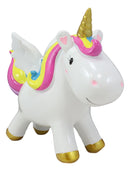 Whimsical Gold Horned Rainbow Unicorn Money Coin Bank Figurine For Boys & Girls
