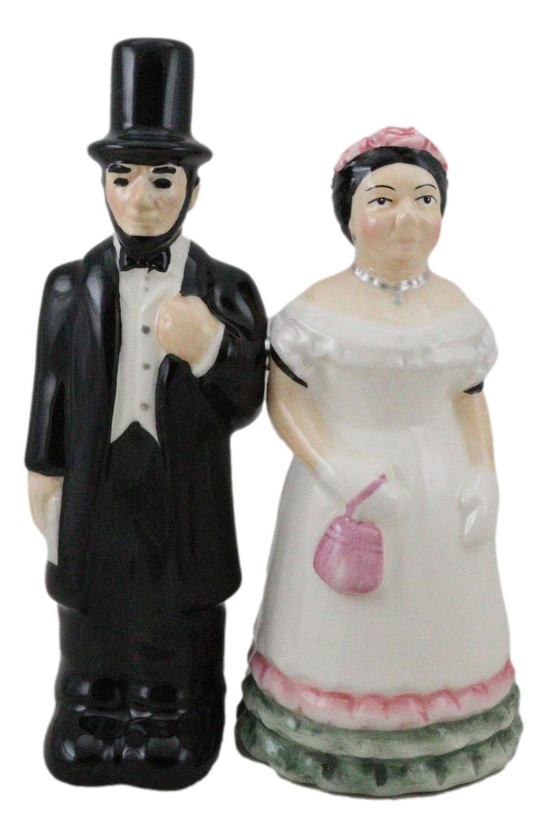 Patriotic American President Abraham Lincoln And Mary Salt Pepper Shakers Set