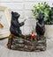 Ebros Whimsical Rustic Forest Black Bears Father and Son Making Marshmallow Smores by Bonfire Campfire Night Light Small Statue Woodland Cabin Lodge Decor Bear Figurine As Decorative Home Accent