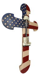 Rustic Western Stars USA Flag Fallen Soldier Boot Rifle Helmet Wall Cross Decor