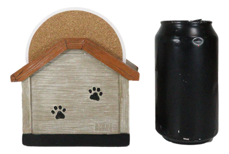 Cute Golden Retriever Puppy Dog In Doghouse Coaster Set Holder And 4 Coasters