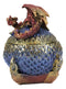 Ebros Red Wyrmling Dragon On Dragon Claw Scaly Colorful Decorative Box Figurine