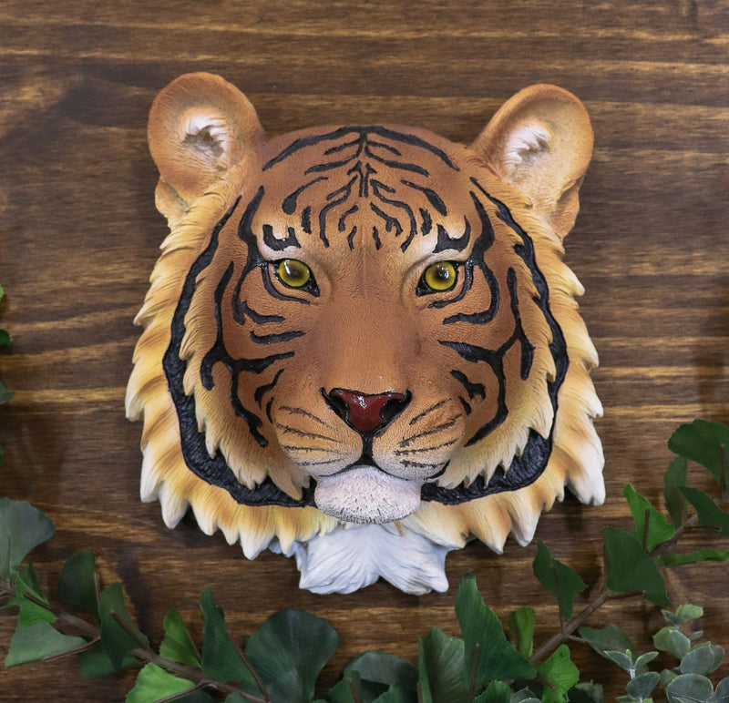 Ebros Mini Orange Bengal Tiger Head Wall Decor Plaque 7.5"H Wall Decor Plaque