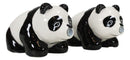Ceramic Kissing Giant Panda Bears Salt And Pepper Shakers Holder Figurine Set
