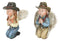 Set of 2 Rustic Western Cowgirl And Cowboy Angel With Hats Praying Figurines