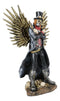 Steampunk Western Gunslinger Pistols Skeleton Death Angel Bullets Wings Statue