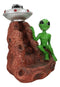 UFO Green Roswell Alien With Flying Saucer Spaceship Backflow Incense Burner