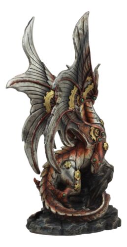 Ebros Ruler Of Pantagonia Steampunk Cyborg Robot Dragon Statue 10.5"Tall